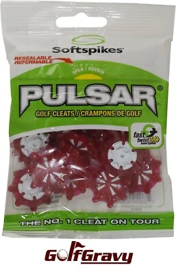 18 Softspikes PULSAR Fast Twist 3.0 Tour Lock Golf Cleats RED Spikes