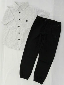 Boys English Laundry $42 Casual S.S. Shirt & Black Jogger Pants 2Pc Set Sz 4 - 7 - Picture 1 of 4