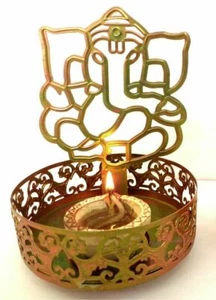 Shadow Ganesh Ji Metal Tea Light Holder - Bild 1 von 2