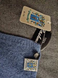 Portolano 100% Cashmere Scarf Blue LUXURY - Picture 1 of 3