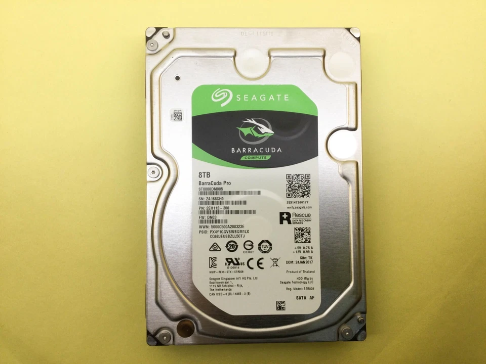 Seagate BarraCuda Pro 8 ТБ 7,2 ТЫС. об/мин SATA 6 Гб/с 256 МБ 3,5-дюймовый жесткий диск ST8000DM005 - Изображение 1 из 1