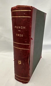 Punch 1920 Leather Bound Book Almanack/london Charivari - Picture 1 of 10