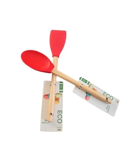 Silicone Spatula Set Heat Resistant Rubber Spatulas Set Of 2 - Picture 1 of 11