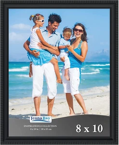 Icona Bay 8X10 Schwarz Bilderrahmen Schön Detailleiste, Modern Pi - Bild 1 von 12
