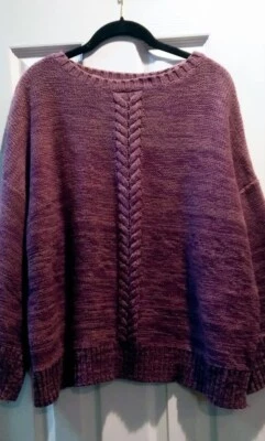 Bonito suéter pulóver púrpura jaspeado talla grande para mujer (talla 2X) Foto 1 de 4