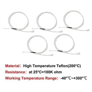 5 pièces 3950 capteur de température thermistance 100K pour Ender 3 Pro 5 CR-10 CR-10S - Photo 1/12