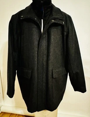 Raundtree & Yorke 羊毛混纺男式外套带绗缝衬里 XL 全新无标签 — 第 1/4 张图片