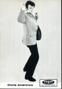 CHRIS ANDREWS  : original Germany 1960s  Vogue Records Promotion Flyer - Bild 1 von 2