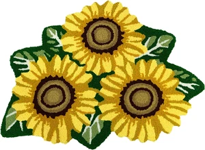 Sunflower Rug Cotton Hand Woven Sunflower Carpet Flower Shaped Area Rug Washable - Picture 1 of 7