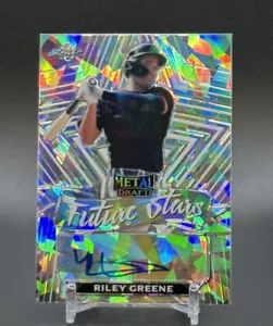 2021 Leaf Metal Draft Future Stars Riley Greene Silver Crystals #FS-RG1 Auto - Picture 1 of 2