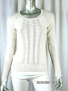 AMERICAN EAGLE OUTFITTERS SZ Juniors  M 100% Cotton Off White Pullover Sweater - Picture 1 of 12