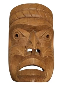 Vintage Ross Hunt Kwagiulth Indianer Holz Häuptling Maske rote Zeder - Bild 1 von 6