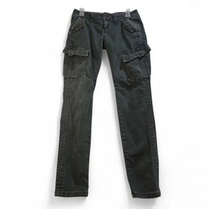 Free People Skinny Cargo Verde Scuro Lavaggio Donna Taglia 27 Casual Grunge Trendy - Foto 1 di 8