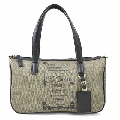 Auténtico Bolso de Mano BVLGARI Marrón/Negro PVC/Cuero - e60456j Foto 1 de 4