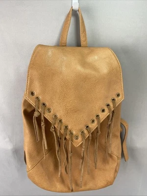 Mochila Soul Society Hartley Color Camel Imitación Cuero Con Flecos Boho Foto 1 de 4