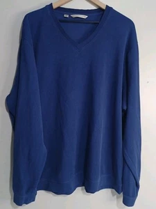 Cutter & Buck Pullover Sweatshirt Sweater Mens Size 2XL Blue V Neck (B9) - Picture 1 of 7