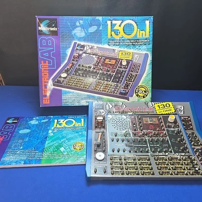 Vintage 1999 Maxitronix Electronic Lab 130-IN-1 Learn Electronics BOARD & MANUAL - Image 1 of 4