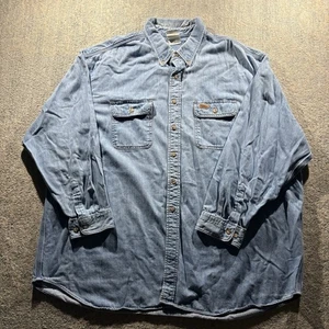 Vintage Carhartt Button Up Hemd 90s Denim Workwear Gr. 3XL Made In USA  - Bild 1 von 8