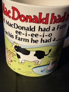 Vintage Old MacDonald Had A Farm Becher Tasse 3D Kuh innen Keramik Kuh Scheune Gans - Bild 1 von 11
