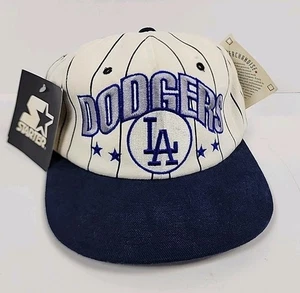 Vintage 1990s LA Dodgers Starter SnapBack Hat w/Pinstripes MLB Baseball - Picture 1 of 17