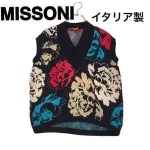 MISSONI orange tag cotton knit vest vest black M F/S from Japan - Picture 1 of 14