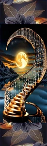TREPPE ZU SCHWER, LANDSCHAFT - VOGEL, KATZEN, FEEN, HUNDE - LESEZEICHEN - MIT QUASTE - Bild 1 von 1
