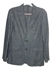 J Crew Ludlow schmaler grauer Tweedy Baumwoll-Leinenmischung Größe 36 S Blazer - Bild 1 von 5