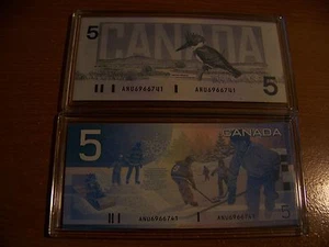 CANADA 5 DOLLARS 1986 and 2002 UNICIRCULATED WITH SOME SERIAL # Rare - Bild 1 von 4