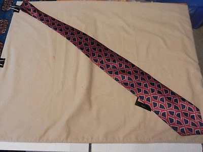 Corbata Frank Sinatra Colección Premiere Azul Borgoña Plata BNWT OS (01A Foto 1 de 4