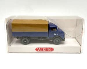 Wiking 859 HO Scale Pritschen LKW Mercedes Blue Flatbed Truck - Picture 1 of 9