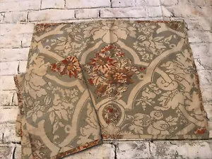 Pottery Barn Multicolor Floral w Tan Paisley Pair STD Linen Blend Pillowcases - Picture 1 of 10