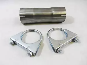 2" STAINLESS STEEL 50MM EXHAUST PIPE CLAMP ON CONNECTOR JOINER SLEEVE SWAGED - Picture 1 of 1