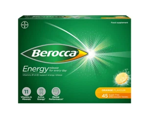 Berocca Energy Vitamin B and C - Orange Flavour - With Effervescent 45 Tablets - Picture 1 of 5