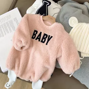 Newborn Infant Baby Girls Boys Unisex Long Sleeve Fleece Jumpsuit Romper Outfit - Picture 1 of 17