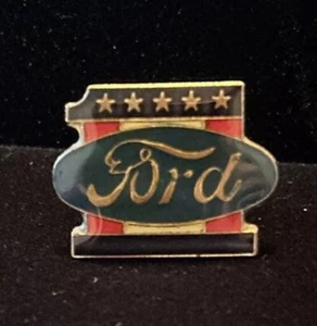 Ford ovale Anstecknadel - Emaille auf goldfarbenem Metall Anstecknadel Krawattennadel - Bild 1 von 5
