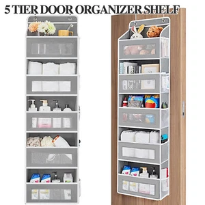 Over Door Storage 5-Tier Pantry Door Organizer Shelves with Hook For Nursery - Picture 1 of 14