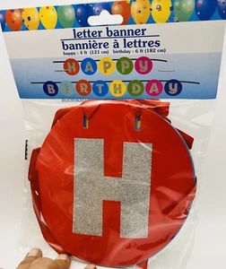 Happy Birthday Letter Backdrop Banner Party Decorations With Glittered Lettering - Picture 1 of 24