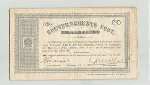 SOUTH AFRICA 10 Pounds 1900, P-56b, w/o "No", +-7500 Printed, Boer War, Pretoria - Picture 1 of 2