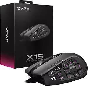 X15 MMO Gaming Mouse, 8K, Wired, Black, Customizable, 16,000 DPI, 5 Profiles, 20 - Picture 1 of 8