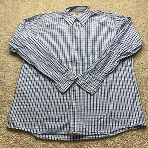 Club Room Fitted Button-up Long-sleeve Plaid Shirt, Men's 16.5 36/37 (Blue) - Picture 1 of 9