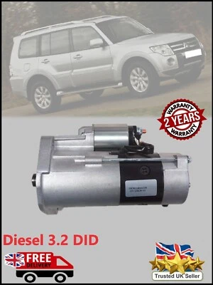 FITS MITSUBISHI PAJERO & SHOGUN 3.2 DI-D TD DIESEL NEW STARTER MOTOR 99 - 09  - Image 1 of 4