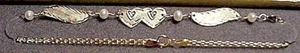 New 14kt Gold/2 Dia Heart w/Wings 9" Anklet-Free Engraving! - Picture 1 of 2