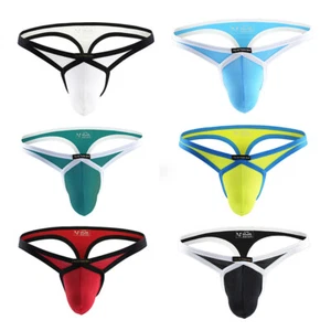 Mens G-string Briefs Thong Bikini Underwear Sexy T-Back Pouch Panties Swimwear - Picture 1 of 21