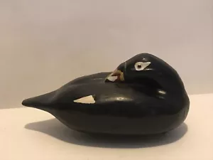 white winged scoter sea duck miniature decoy herb byington sleeping preening - Picture 1 of 14