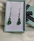 Green, And Silver Color Earrings Free Box 894
