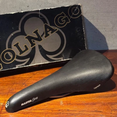 COLNAGO MASTER C93 Carbon Fibre Titanium Leather Road Saddle - Selle Bassano '92 - Image 1 of 4