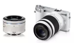 Samsung NX300 20.3MP Wi-Fi Mirrorless Camera w/20-50mm & 50-200mm Lens Kit White - Picture 1 of 1