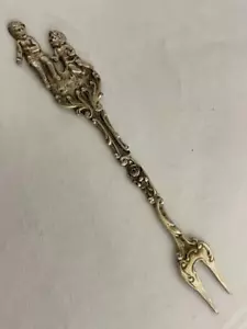*FORCHETTA VINTAGE ARGENTO 800 SOTTACETO OLIVE, BAMBINI CHE GIOCANO #VT37 - Foto 1 di 9