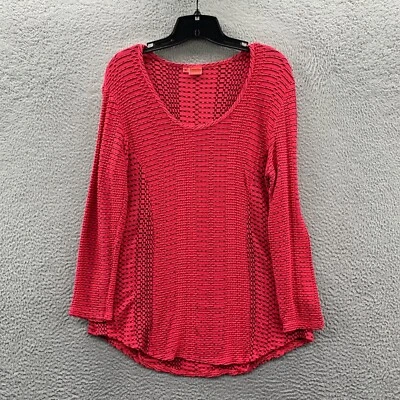 TIANELLO by Steve Barraza Blouse Womens Medium Top Long Sleeve Pink Foto 1 de 4