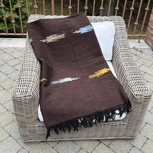 Vintage South West Mexican Thunderbird Brown Wall decor Soft Rug Brown 80”x 50” - Picture 1 of 9